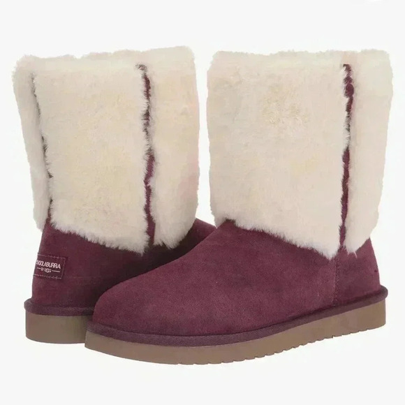 NEW Koolaburra By UGG Plum Aubrel Short Plush Double Cuff Boots Shoes Women’s 3 - Picture 3 of 14